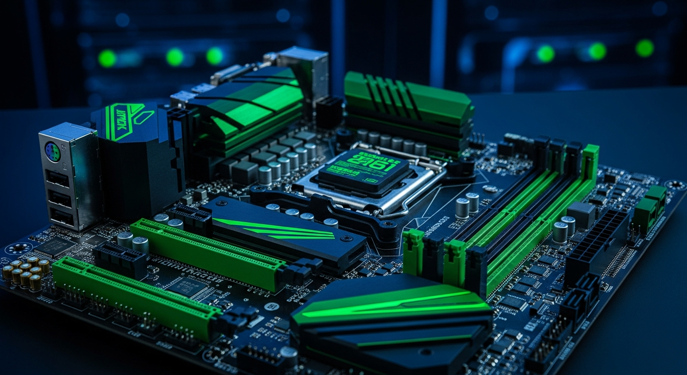 High tech computer motherboard